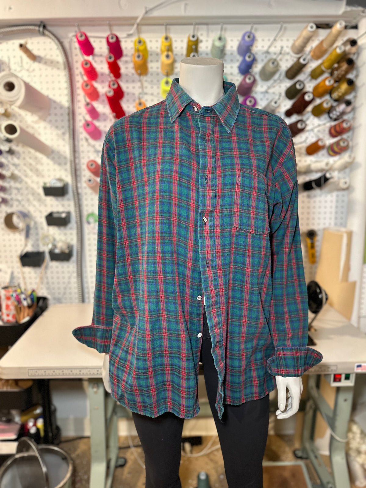 L - Blue/Red/Green Flannel