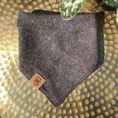 Bandana - Black & Grey Herringbone - 4 DOTS