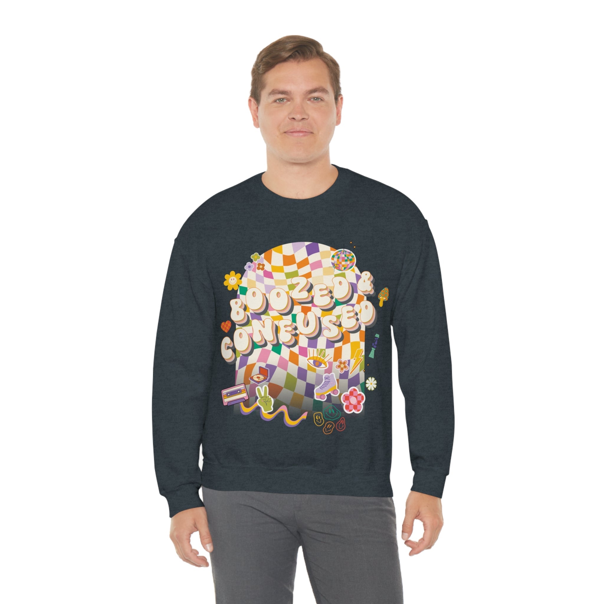 Sweatshirt - Boozed & Confused Bachelorette Crewneck - 4 DOTS Sweatshirt - Boozed & Confused Bachelorette Crewneck - 4 DOTS