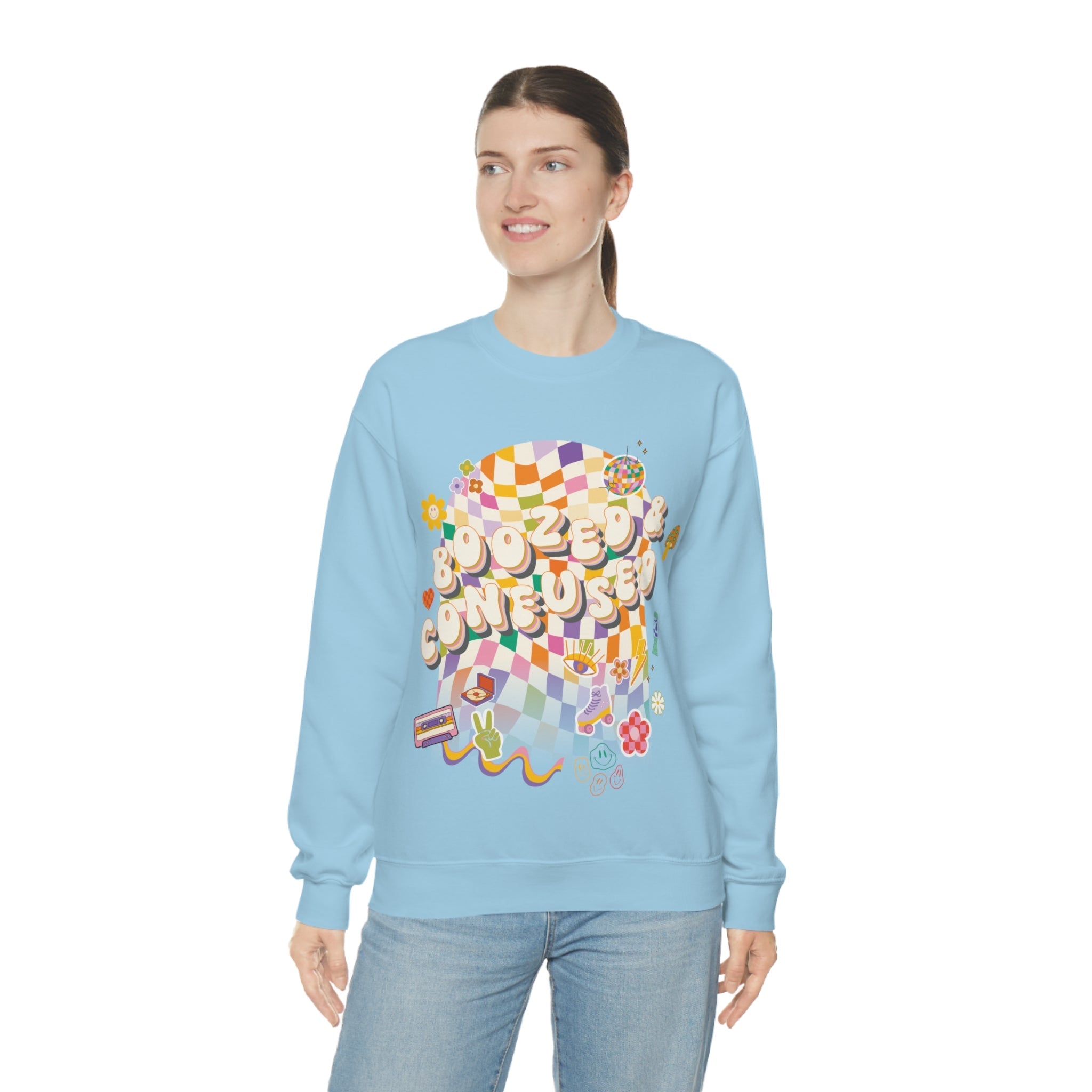 Sweatshirt - Boozed & Confused Bachelorette Crewneck - 4 DOTS Sweatshirt - Boozed & Confused Bachelorette Crewneck - 4 DOTS