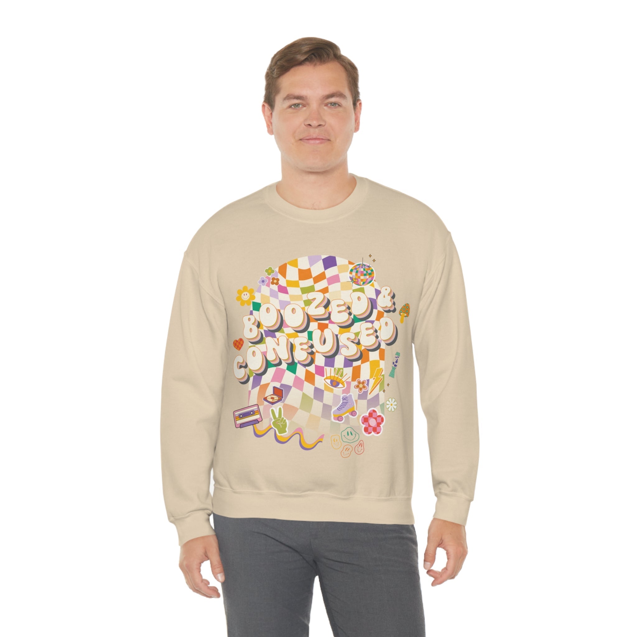 Sweatshirt - Boozed & Confused Bachelorette Crewneck - 4 DOTS Sweatshirt - Boozed & Confused Bachelorette Crewneck - 4 DOTS