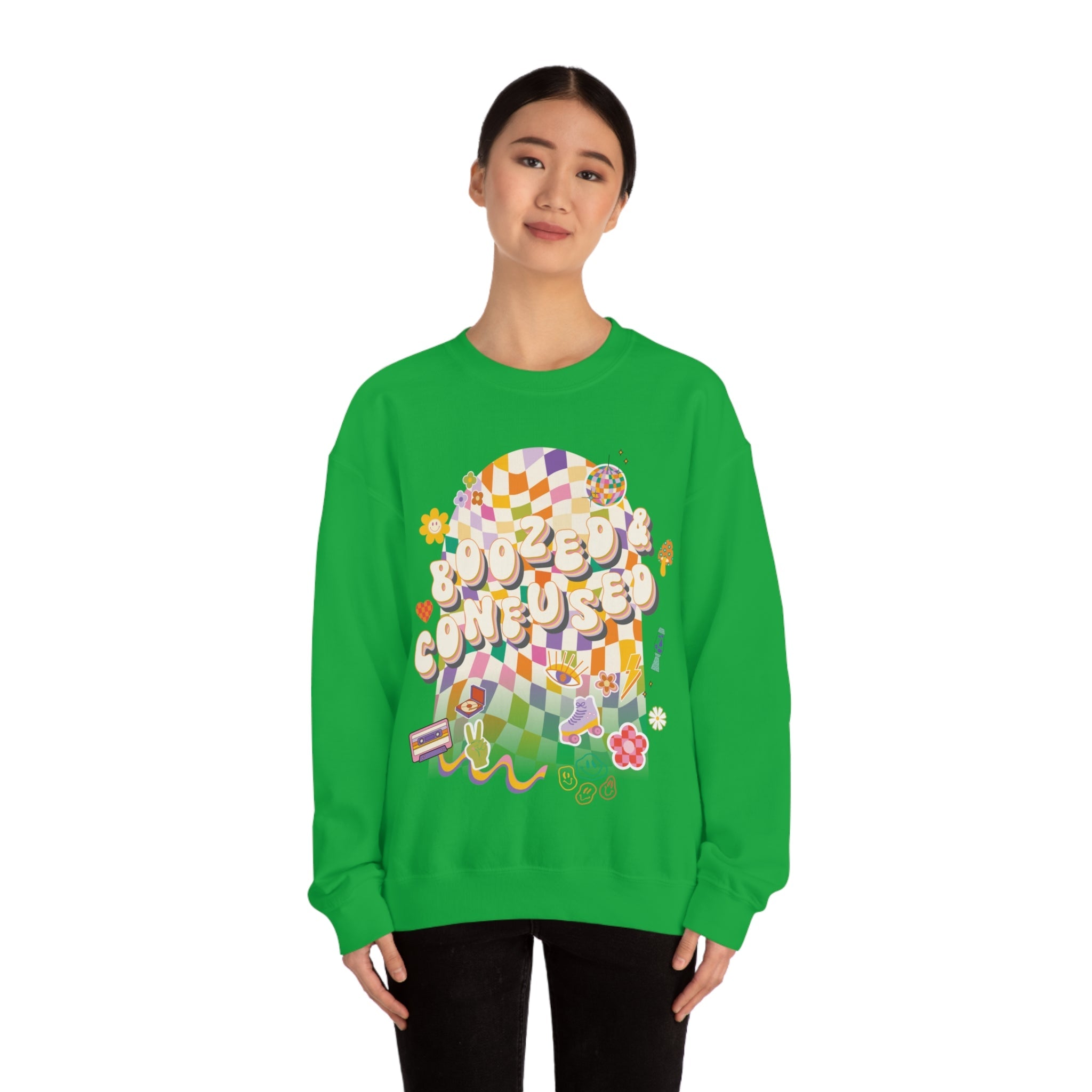 Sweatshirt - Boozed & Confused Bachelorette Crewneck - 4 DOTS Sweatshirt - Boozed & Confused Bachelorette Crewneck - 4 DOTS