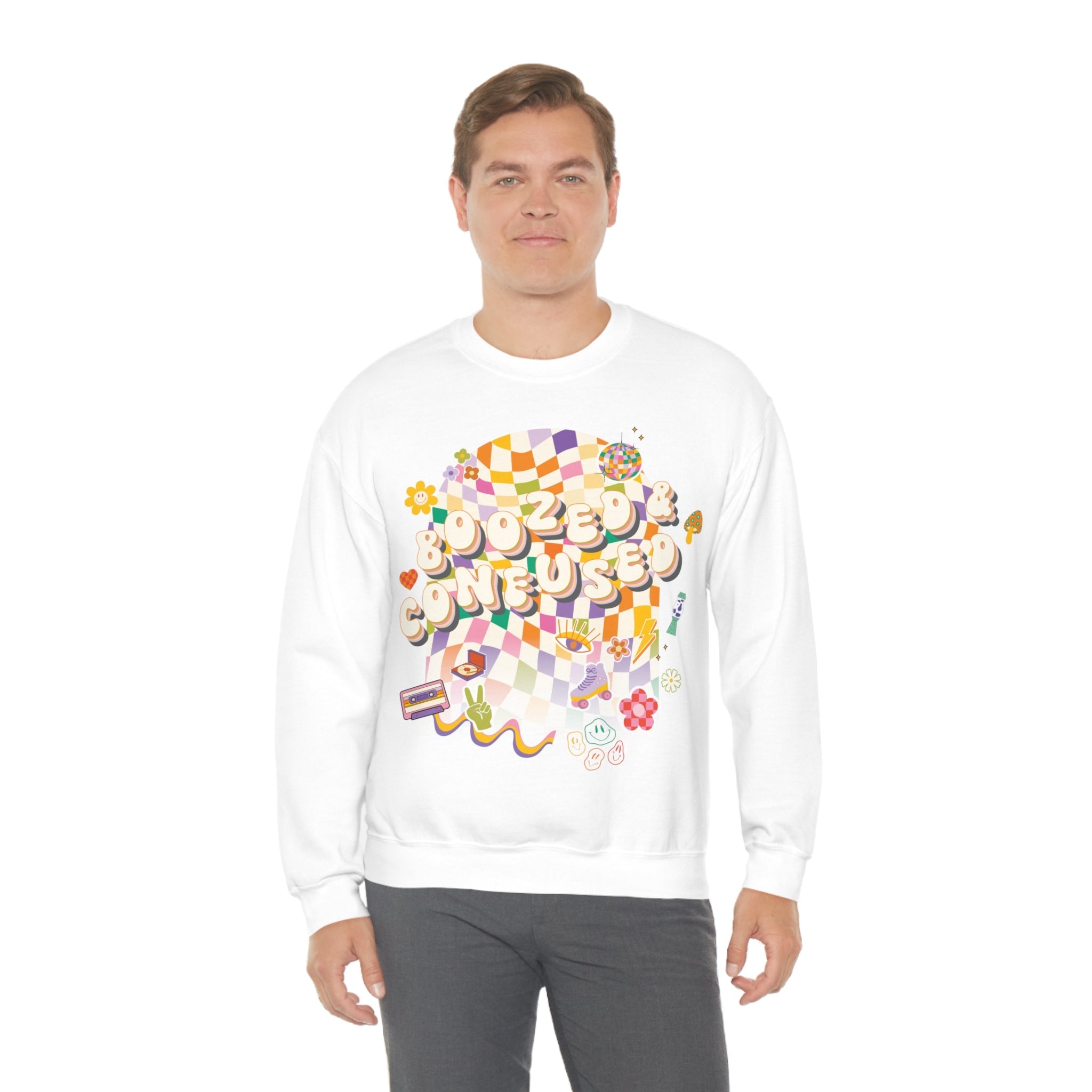 Sweatshirt - Boozed & Confused Bachelorette Crewneck - 4 DOTS Sweatshirt - Boozed & Confused Bachelorette Crewneck - 4 DOTS