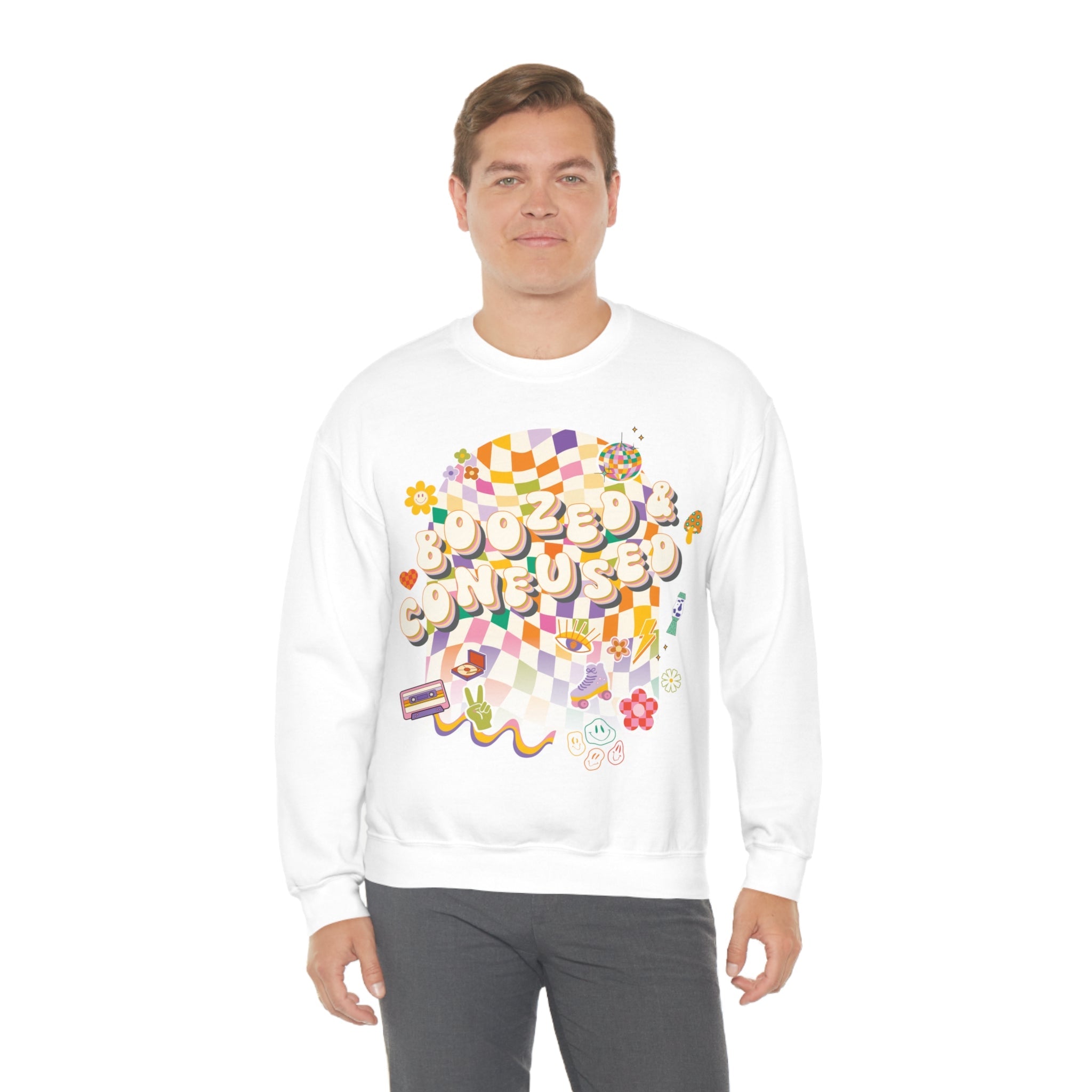 Sweatshirt - Boozed & Confused Bachelorette Crewneck - 4 DOTS