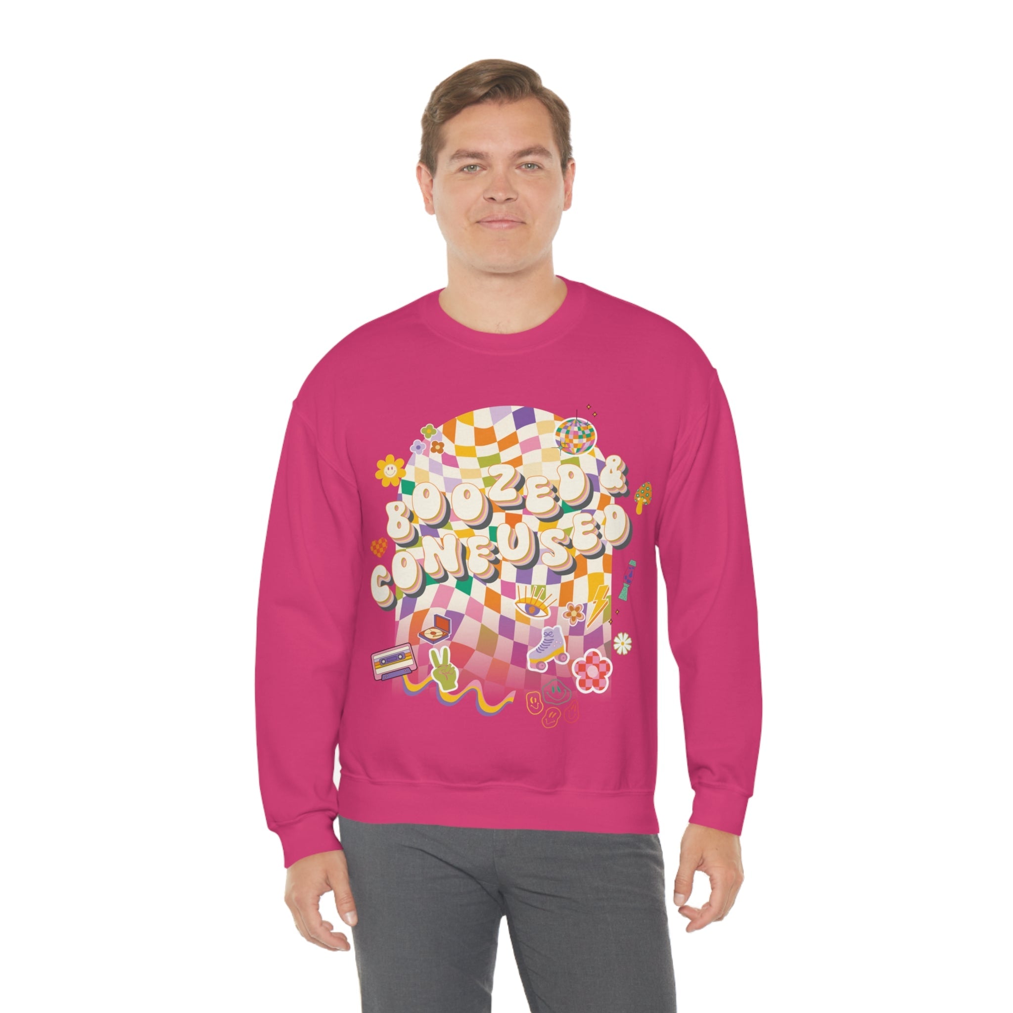 Sweatshirt - Boozed & Confused Bachelorette Crewneck - 4 DOTS Sweatshirt - Boozed & Confused Bachelorette Crewneck - 4 DOTS