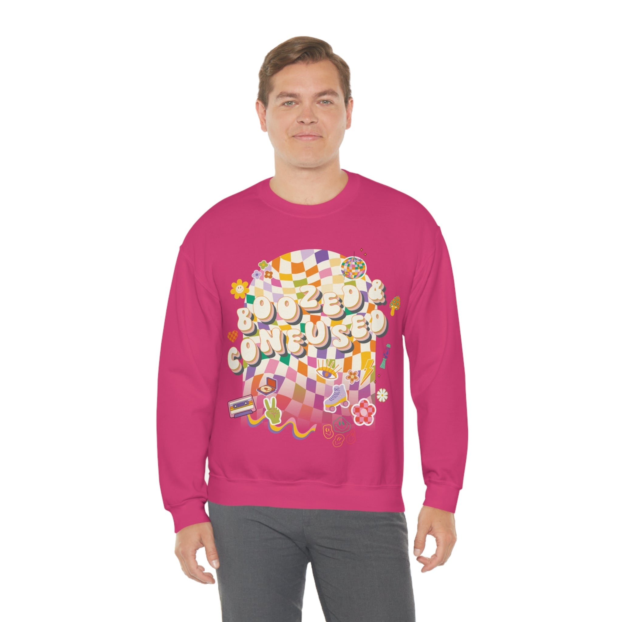 Sweatshirt - Boozed & Confused Bachelorette Crewneck - 4 DOTS