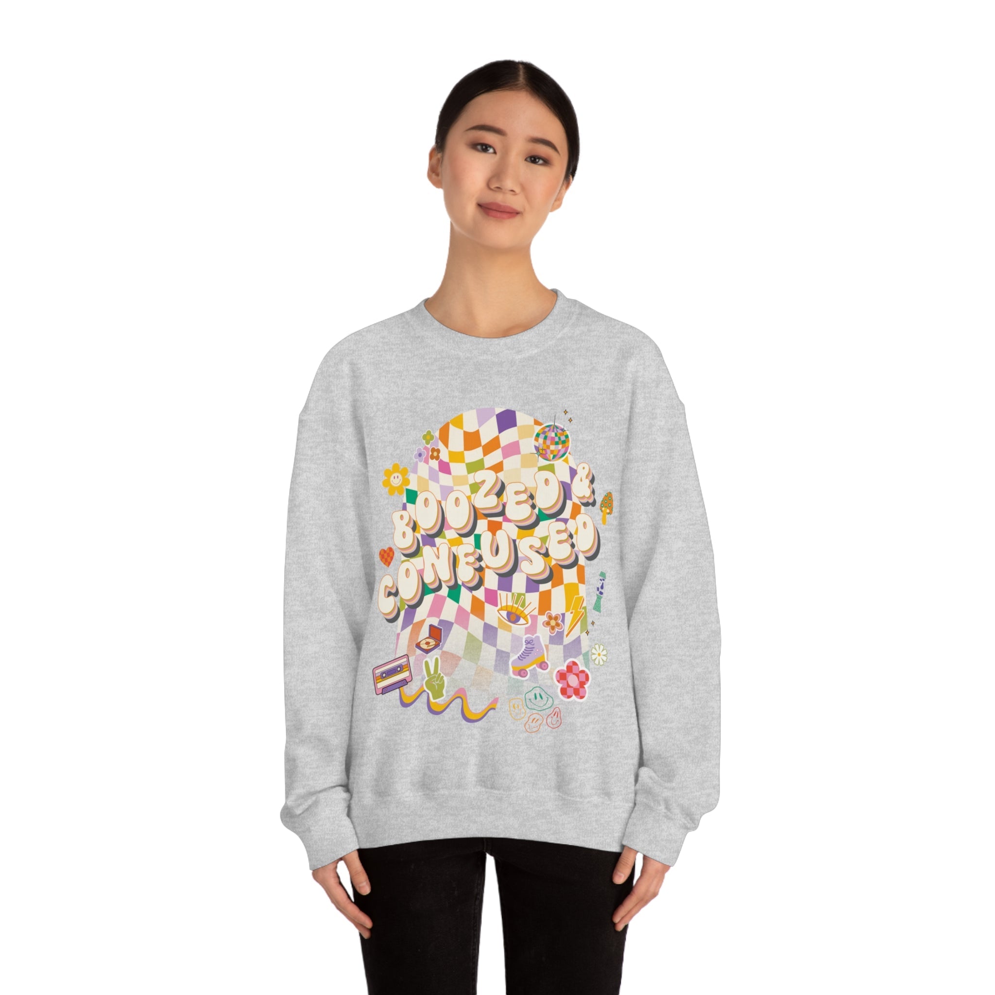 Sweatshirt - Boozed & Confused Bachelorette Crewneck - 4 DOTS Sweatshirt - Boozed & Confused Bachelorette Crewneck - 4 DOTS