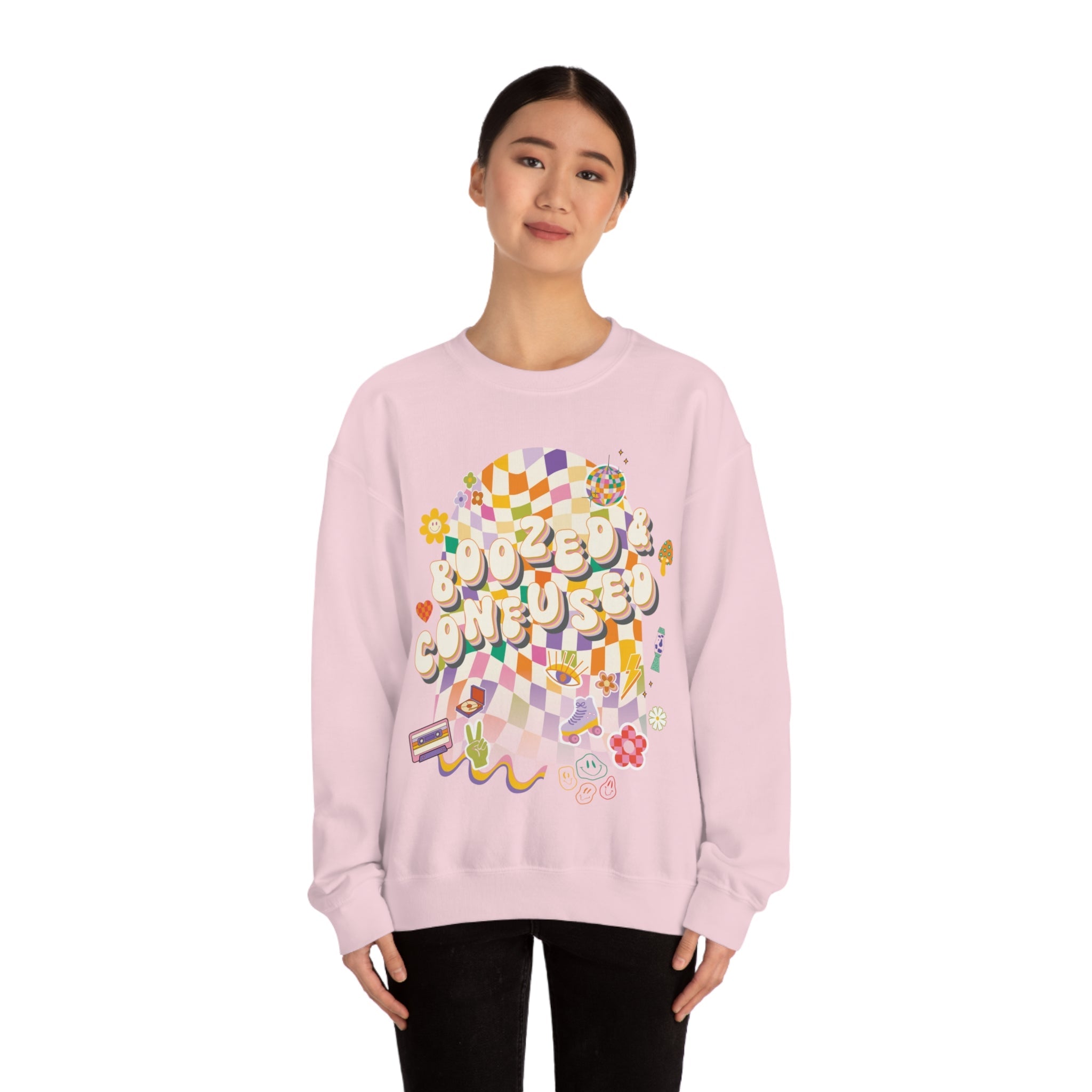 Sweatshirt - Boozed & Confused Bachelorette Crewneck - 4 DOTS Sweatshirt - Boozed & Confused Bachelorette Crewneck - 4 DOTS
