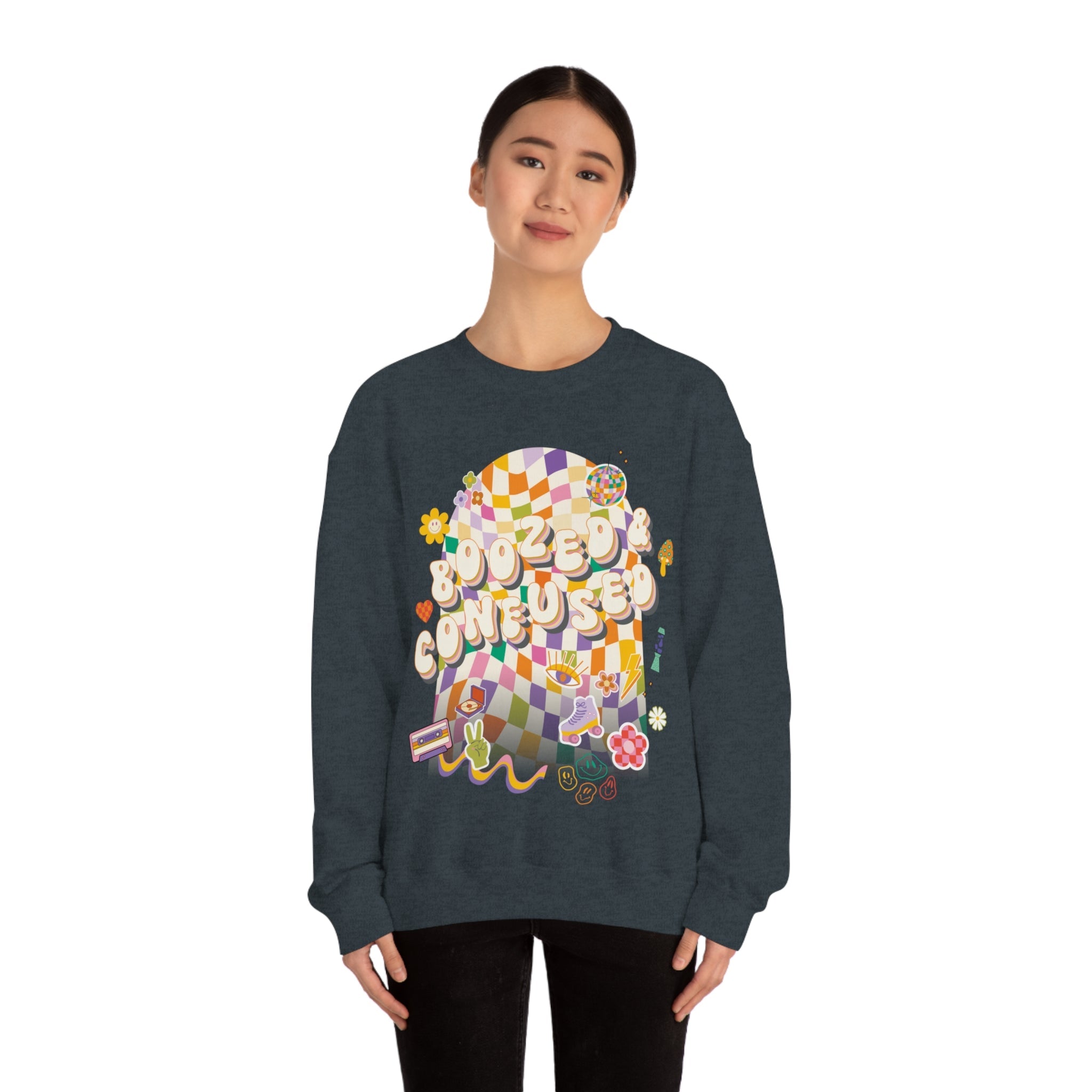 Sweatshirt - Boozed & Confused Bachelorette Crewneck - 4 DOTS Sweatshirt - Boozed & Confused Bachelorette Crewneck - 4 DOTS