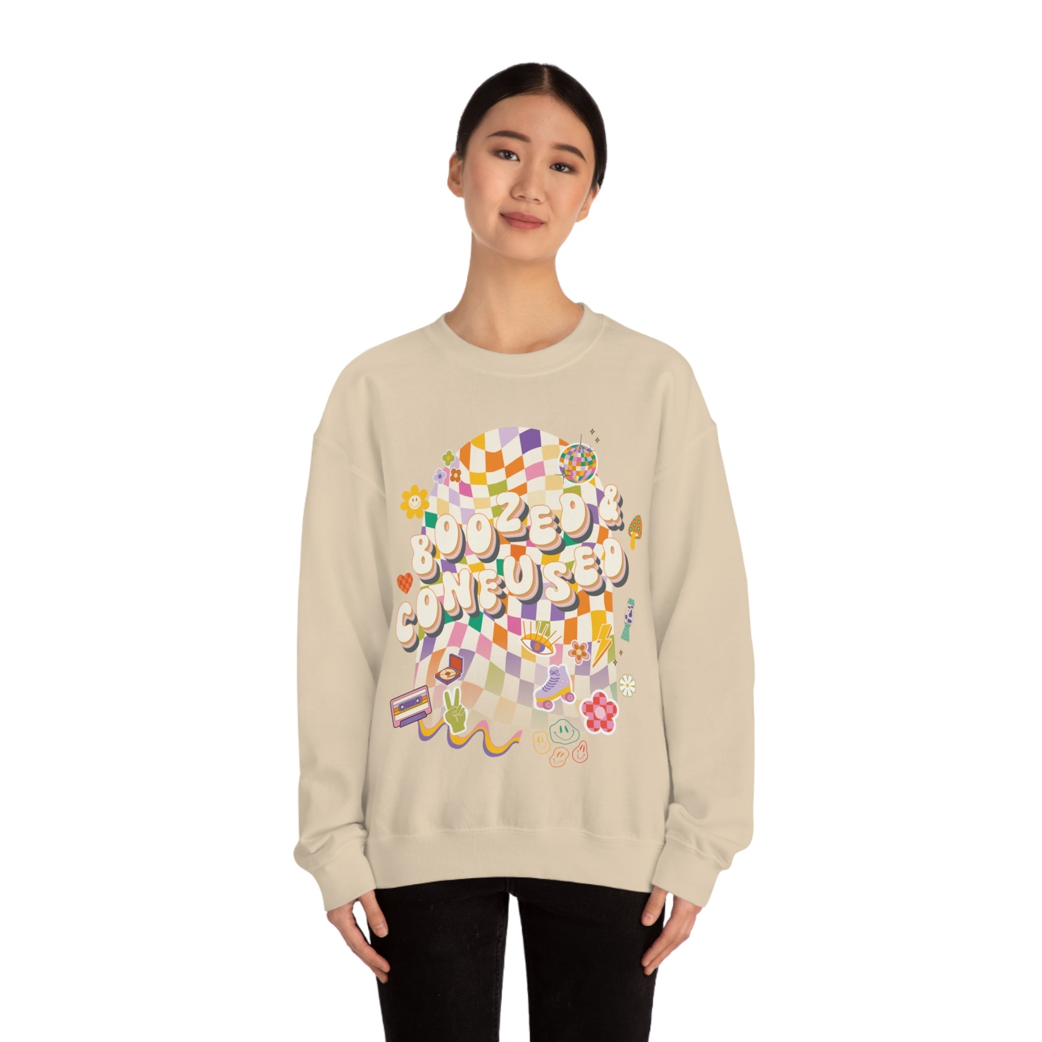 Sweatshirt - Boozed & Confused Bachelorette Crewneck - 4 DOTS Sweatshirt - Boozed & Confused Bachelorette Crewneck - 4 DOTS