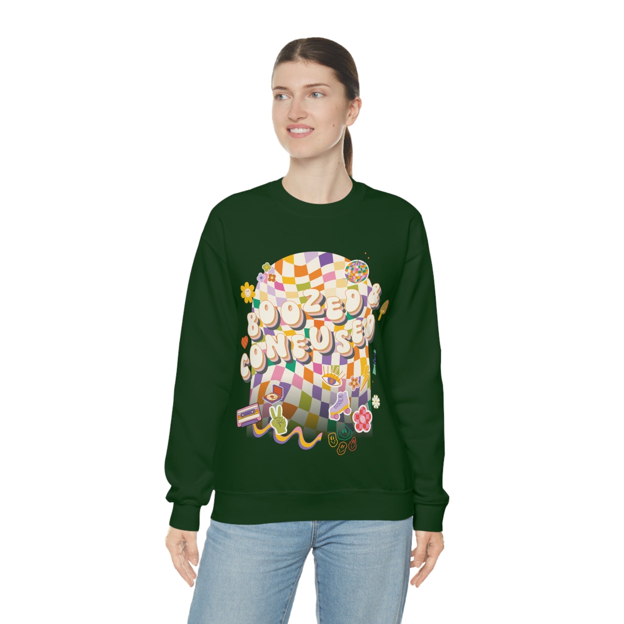 Sweatshirt - Boozed & Confused Bachelorette Crewneck - 4 DOTS Sweatshirt - Boozed & Confused Bachelorette Crewneck - 4 DOTS