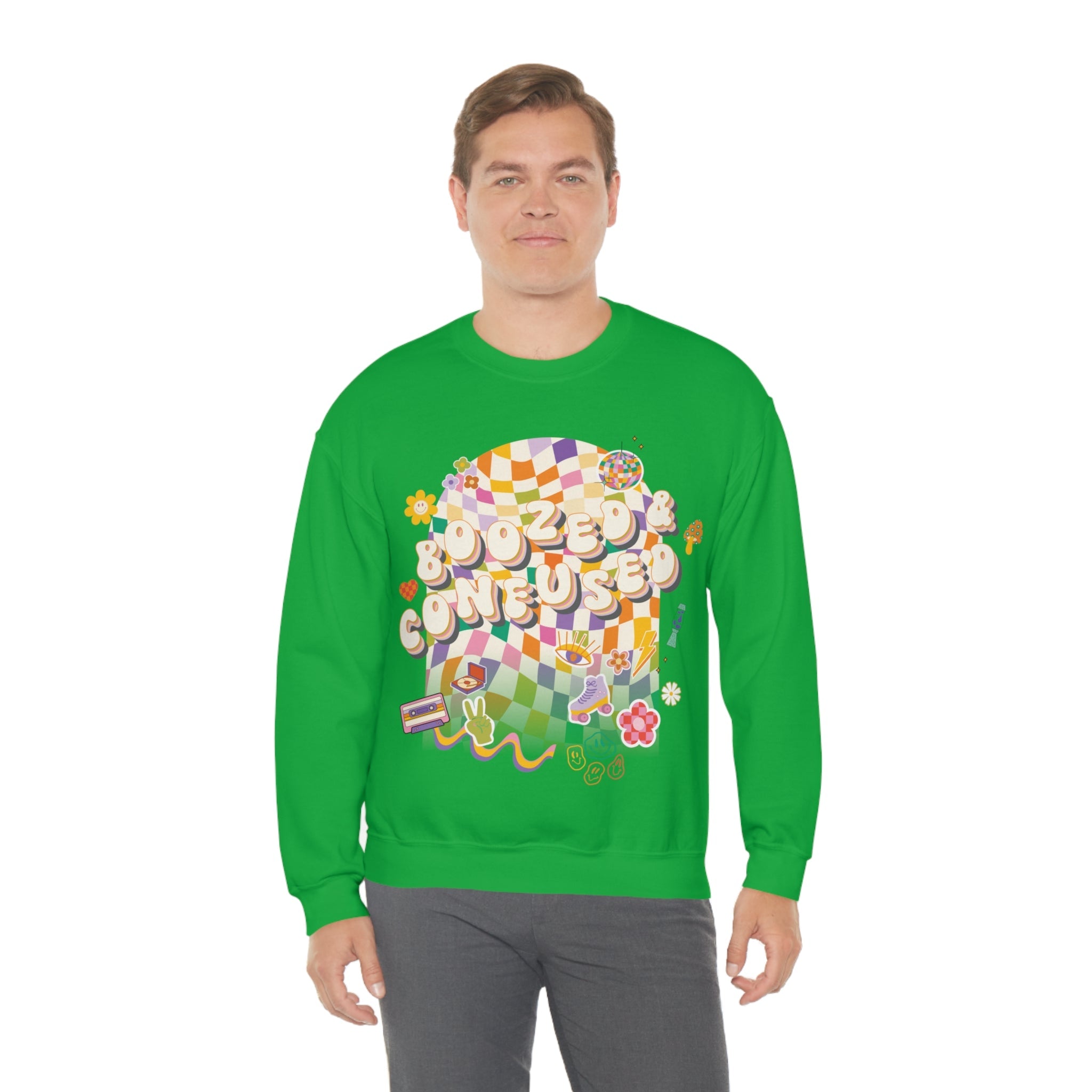 Sweatshirt - Boozed & Confused Bachelorette Crewneck - 4 DOTS Sweatshirt - Boozed & Confused Bachelorette Crewneck - 4 DOTS