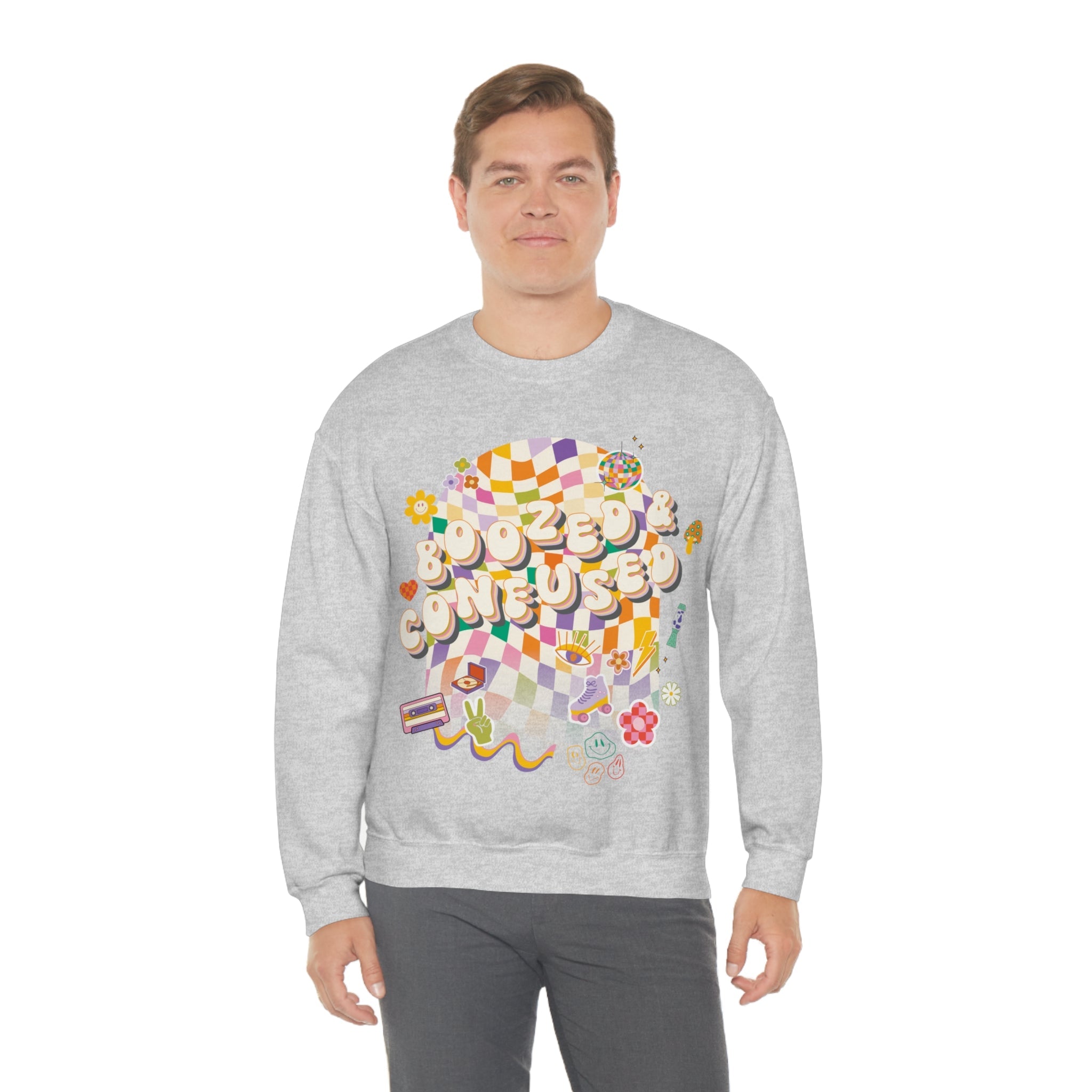 Sweatshirt - Boozed & Confused Bachelorette Crewneck - 4 DOTS Sweatshirt - Boozed & Confused Bachelorette Crewneck - 4 DOTS
