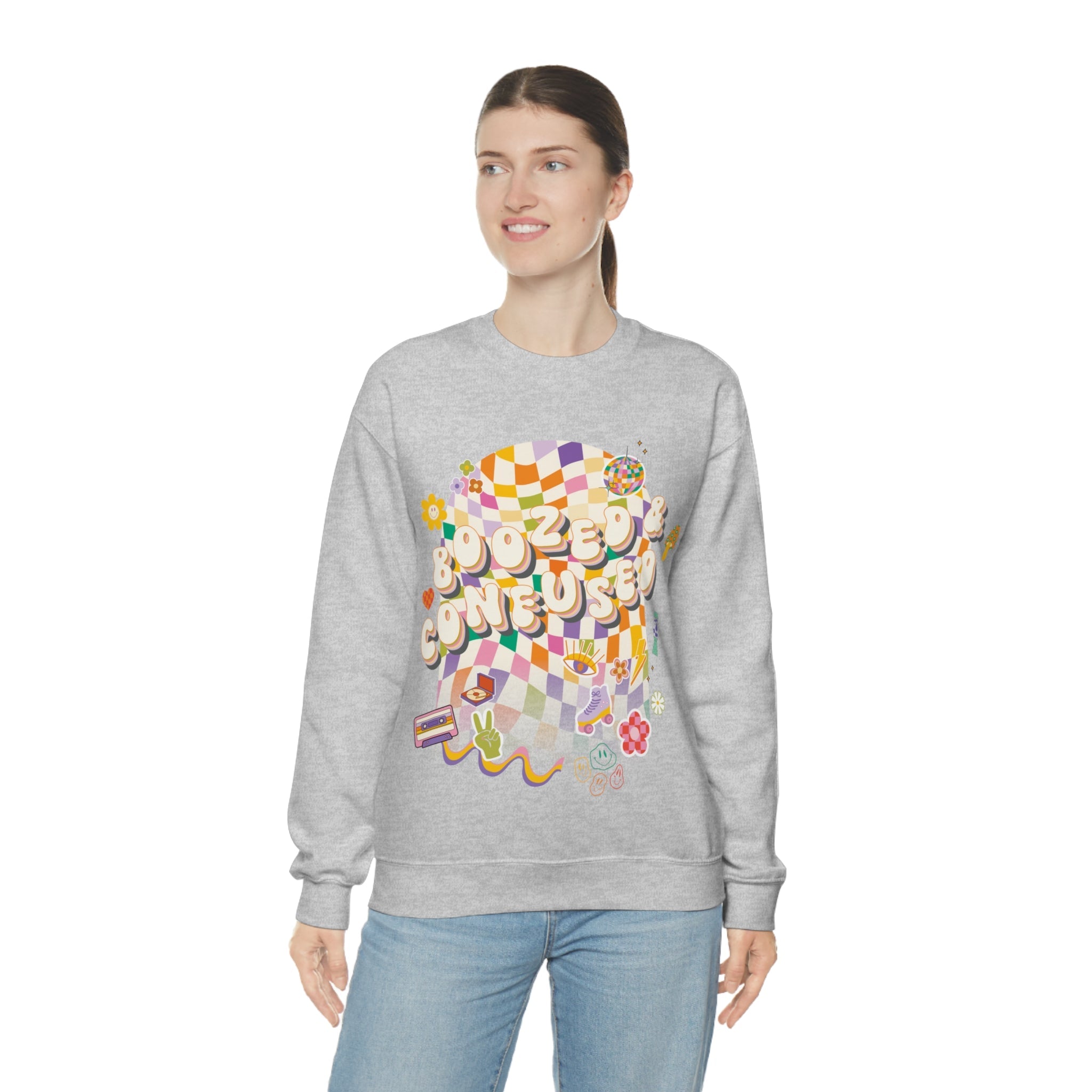 Sweatshirt - Boozed & Confused Bachelorette Crewneck - 4 DOTS Sweatshirt - Boozed & Confused Bachelorette Crewneck - 4 DOTS