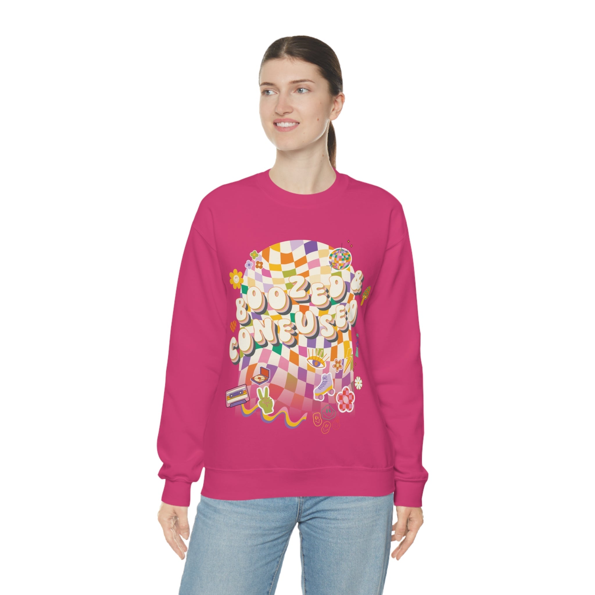 Sweatshirt - Boozed & Confused Bachelorette Crewneck - 4 DOTS Sweatshirt - Boozed & Confused Bachelorette Crewneck - 4 DOTS