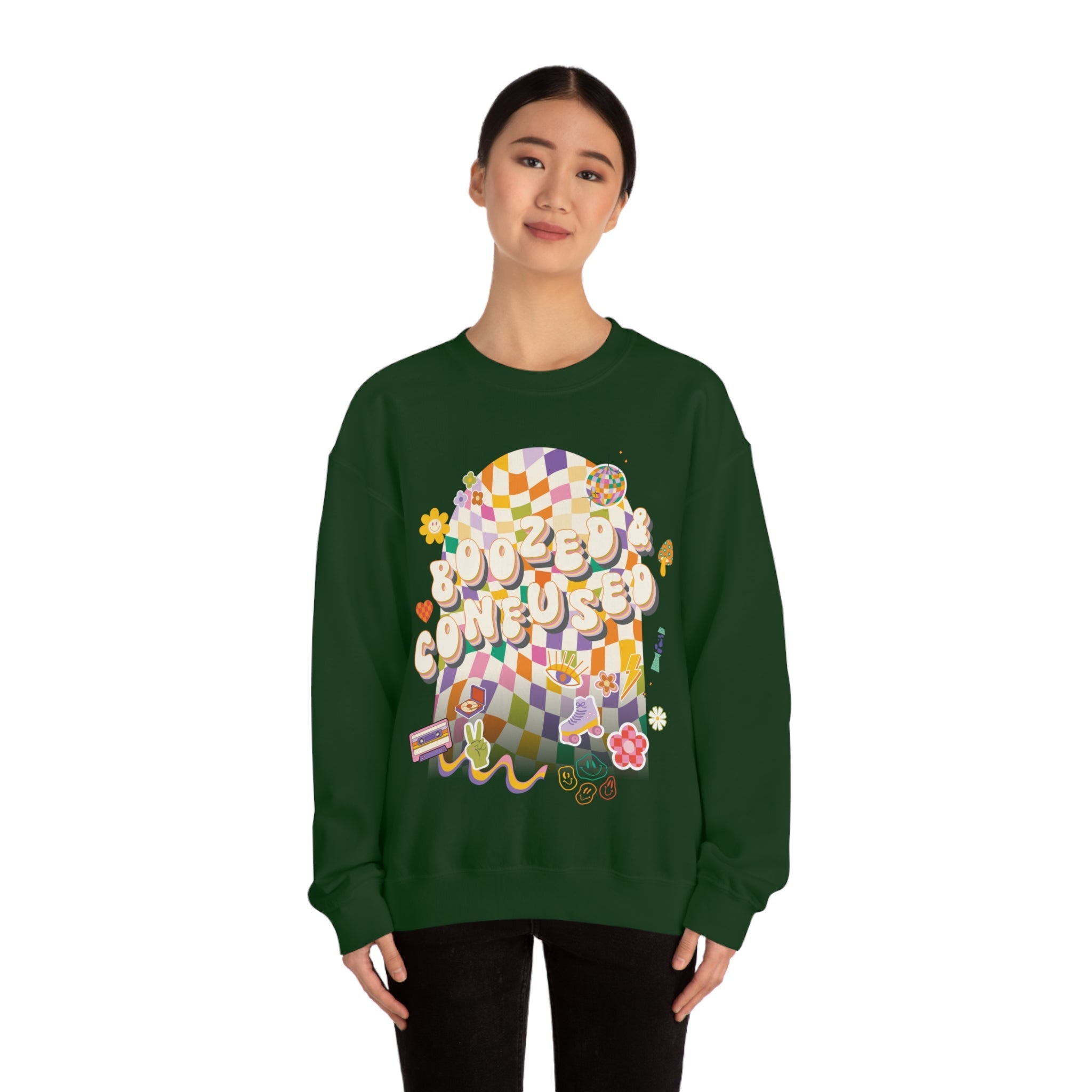 Sweatshirt - Boozed & Confused Bachelorette Crewneck - 4 DOTS Sweatshirt - Boozed & Confused Bachelorette Crewneck - 4 DOTS