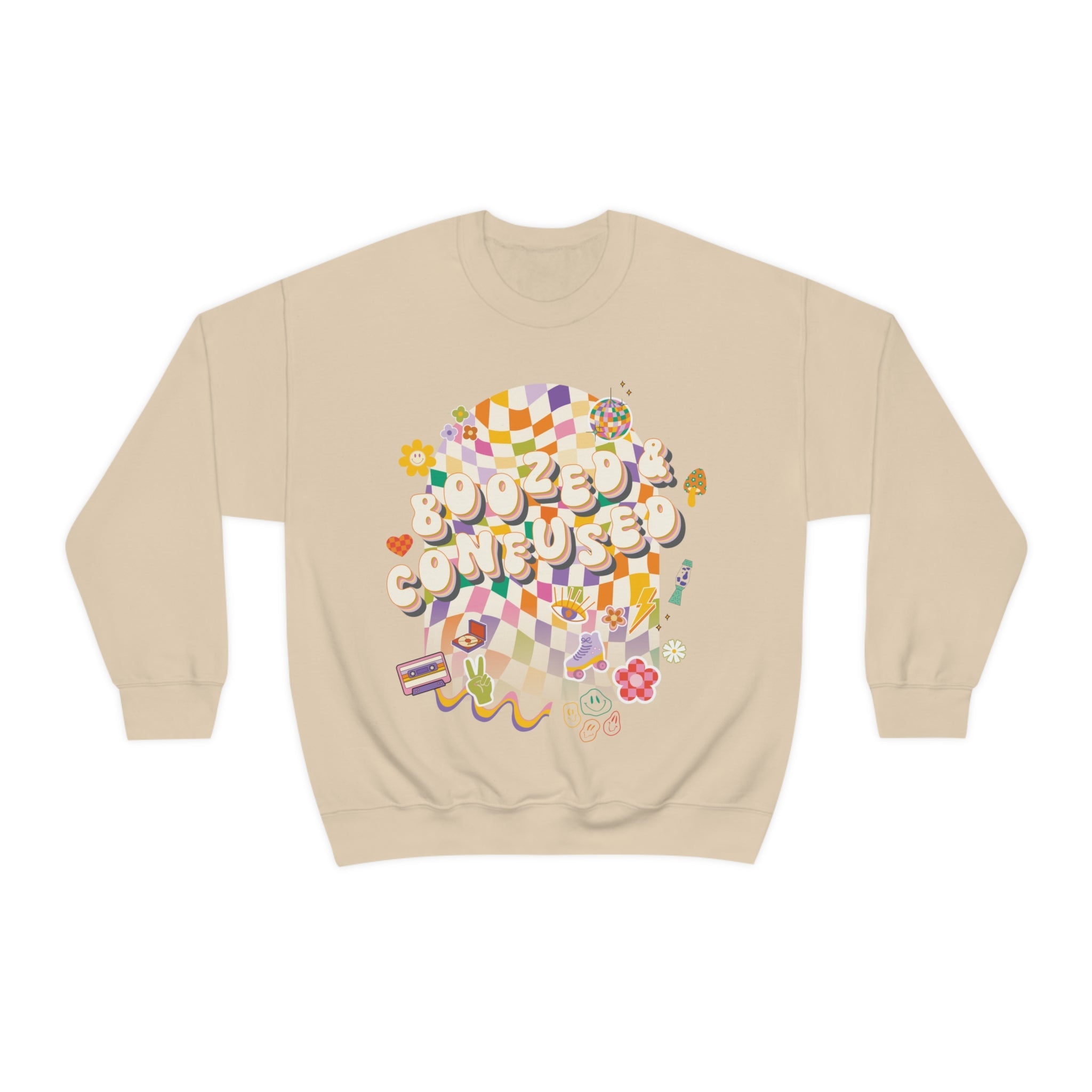 Sweatshirt - Boozed & Confused Bachelorette Crewneck - 4 DOTS Sweatshirt - Boozed & Confused Bachelorette Crewneck - 4 DOTS