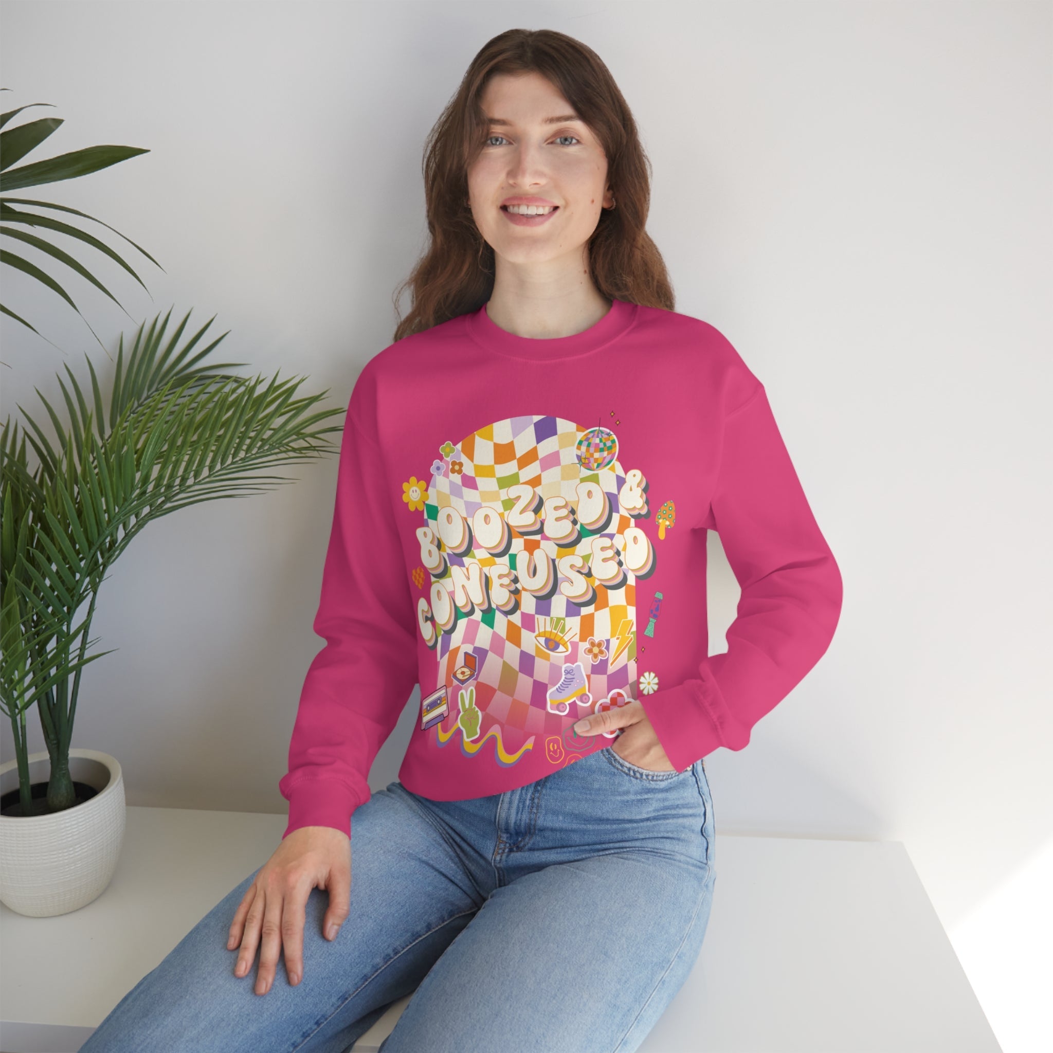 Sweatshirt - Boozed & Confused Bachelorette Crewneck - 4 DOTS