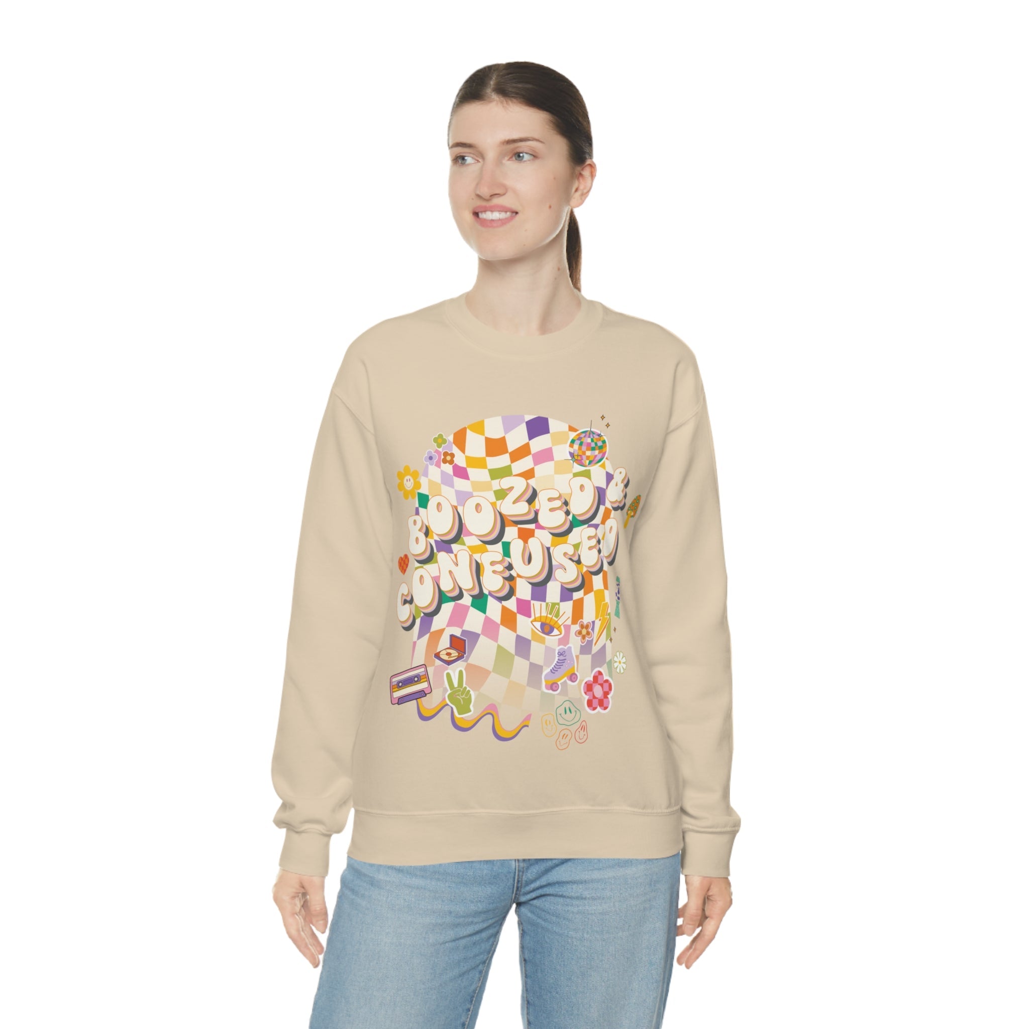 Sweatshirt - Boozed & Confused Bachelorette Crewneck - 4 DOTS