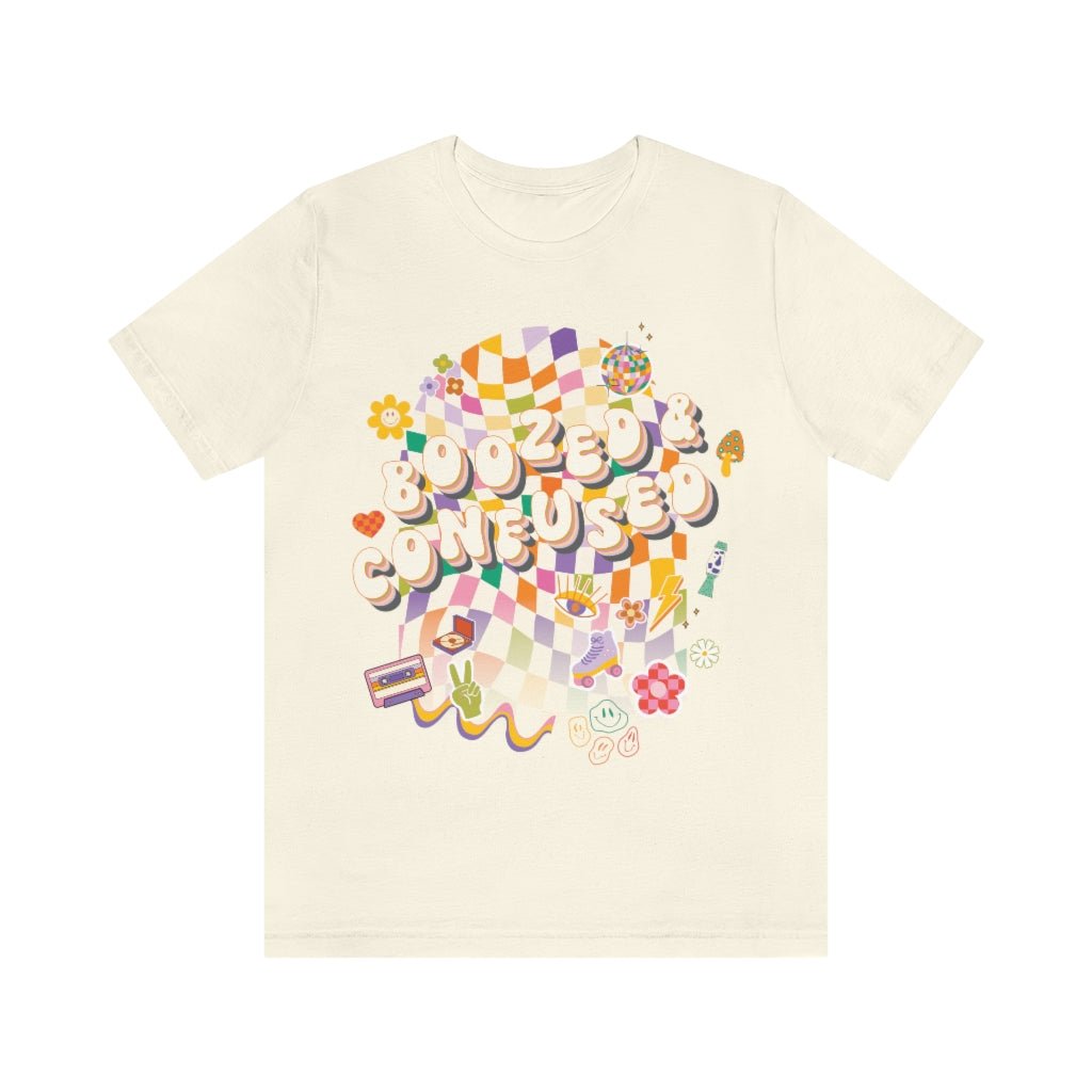 T-Shirt - Boozed & Confused Bachelorette Graphic Tee - 4 DOTS