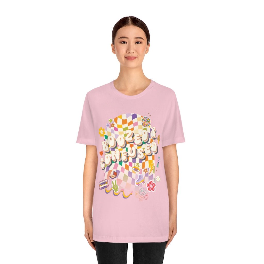 T-Shirt - Boozed & Confused Bachelorette Graphic Tee - 4 DOTS