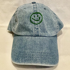 Baseball Cap - Green Smiley Denim Baseball Cap - 4 DOTS Baseball Cap - Green Smiley Denim Baseball Cap - 4 DOTS