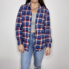 Denim Jacket - Medium - Red/White/Blue Flannel - 4 DOTS Denim Jacket - Medium - Red/White/Blue Flannel - 4 DOTS