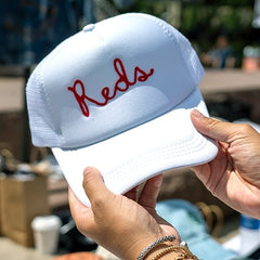 Hats - Reds Trucker Hat - 4 DOTS Hats - Reds Trucker Hat - 4 DOTS