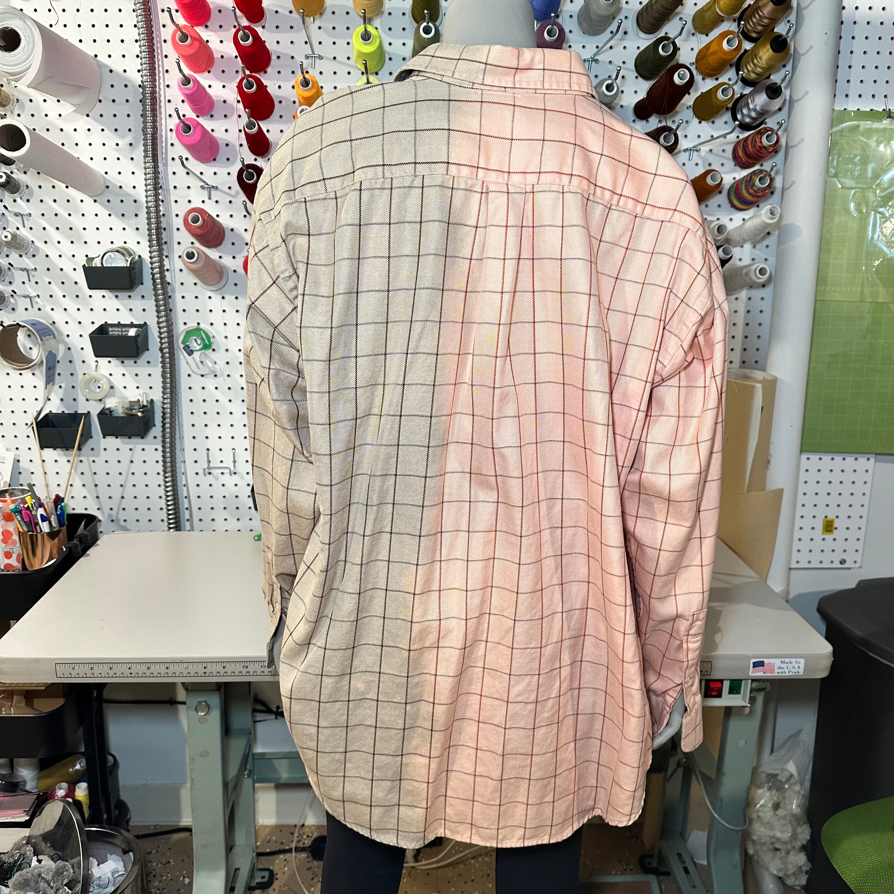 L - Pink Tan Split Dye Flannel