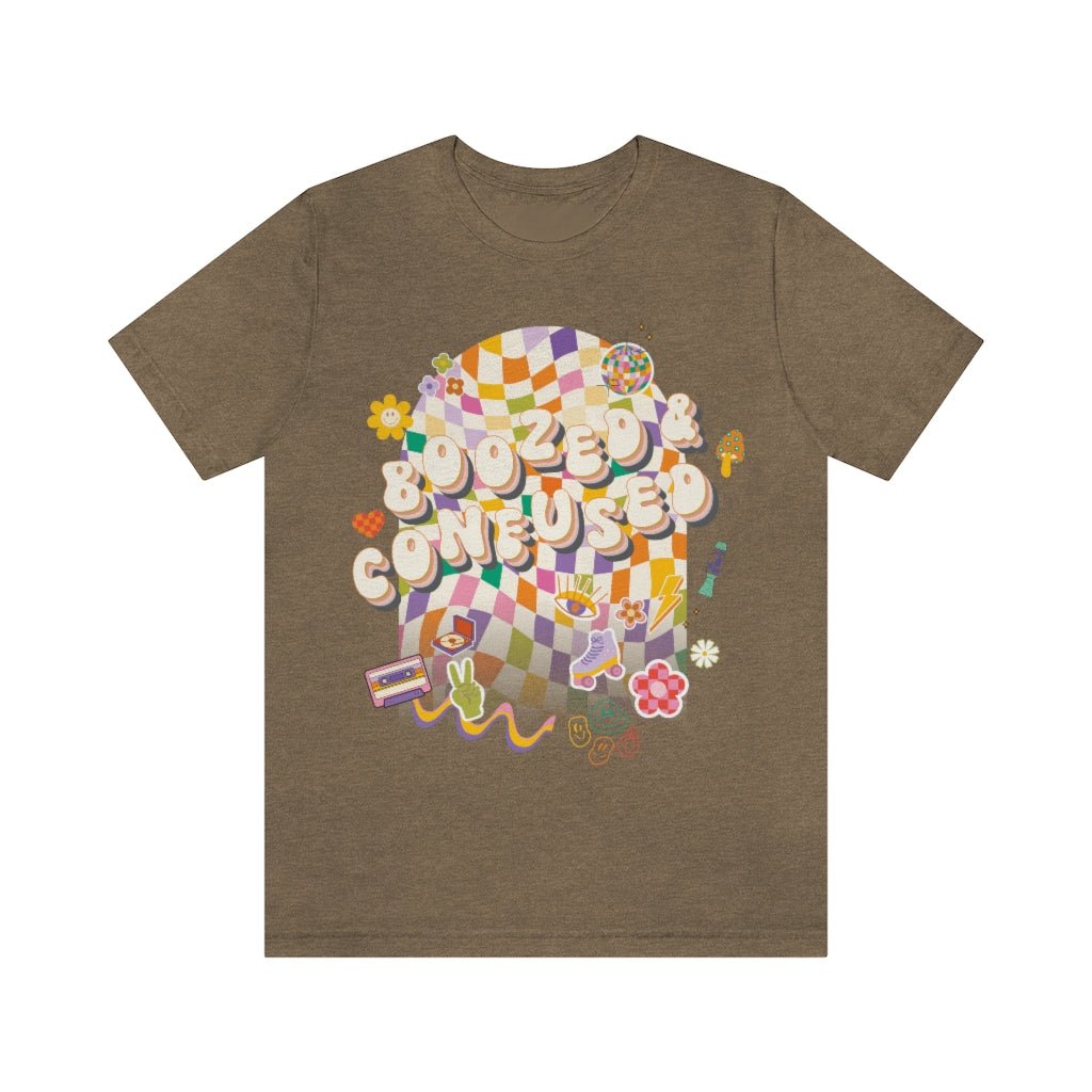 T-Shirt - Boozed & Confused Bachelorette Graphic Tee - 4 DOTS