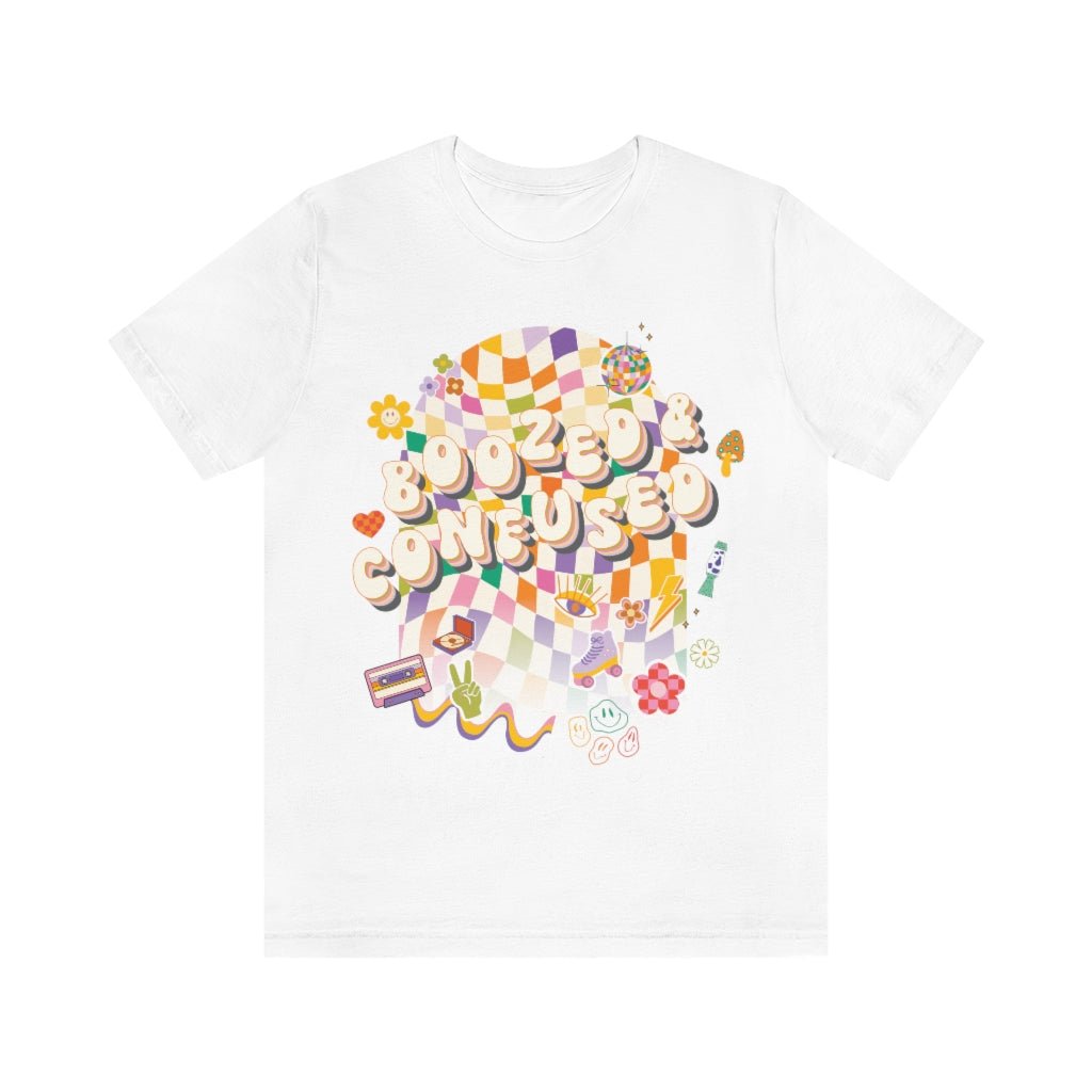 T-Shirt - Boozed & Confused Bachelorette Graphic Tee - 4 DOTS