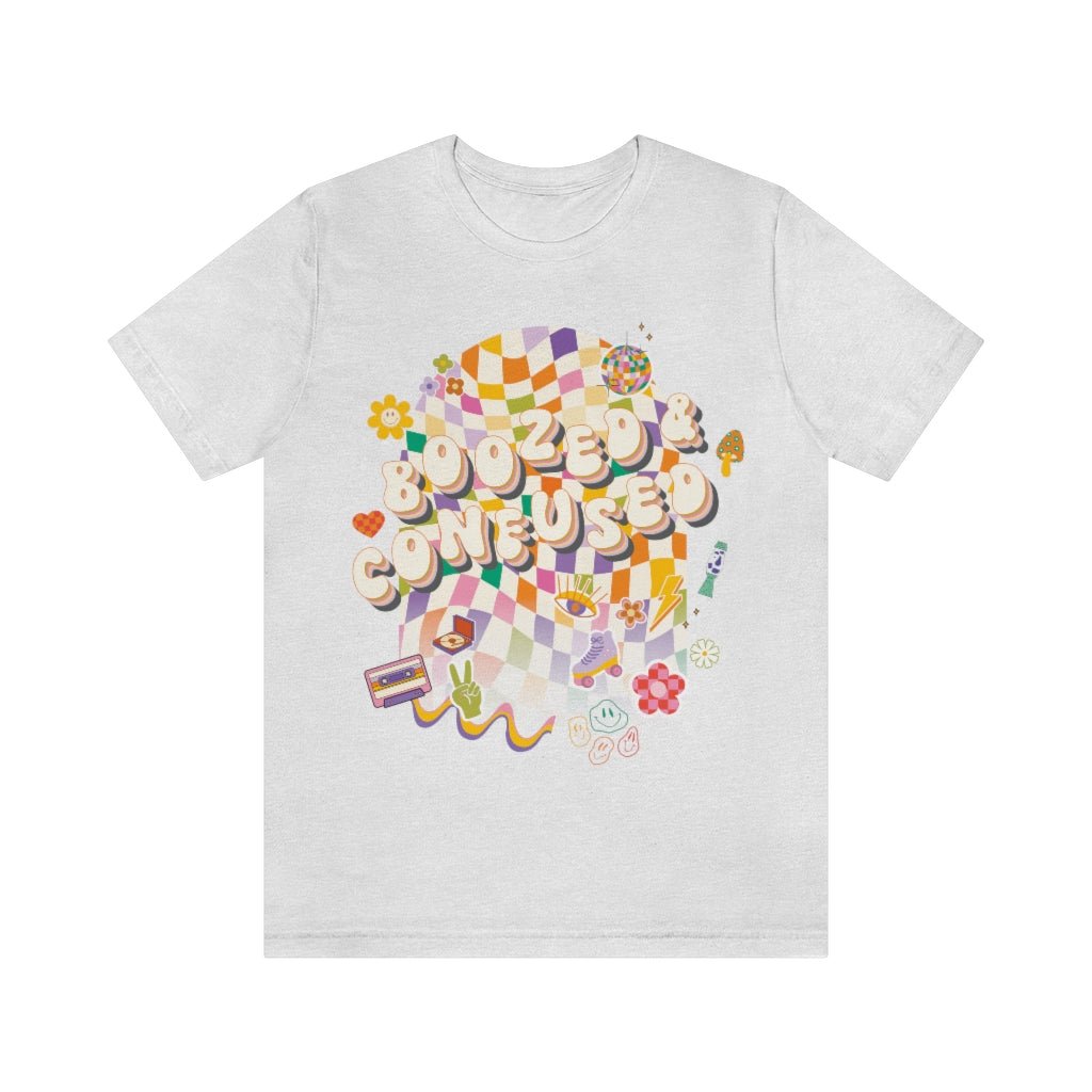 T-Shirt - Boozed & Confused Bachelorette Graphic Tee - 4 DOTS