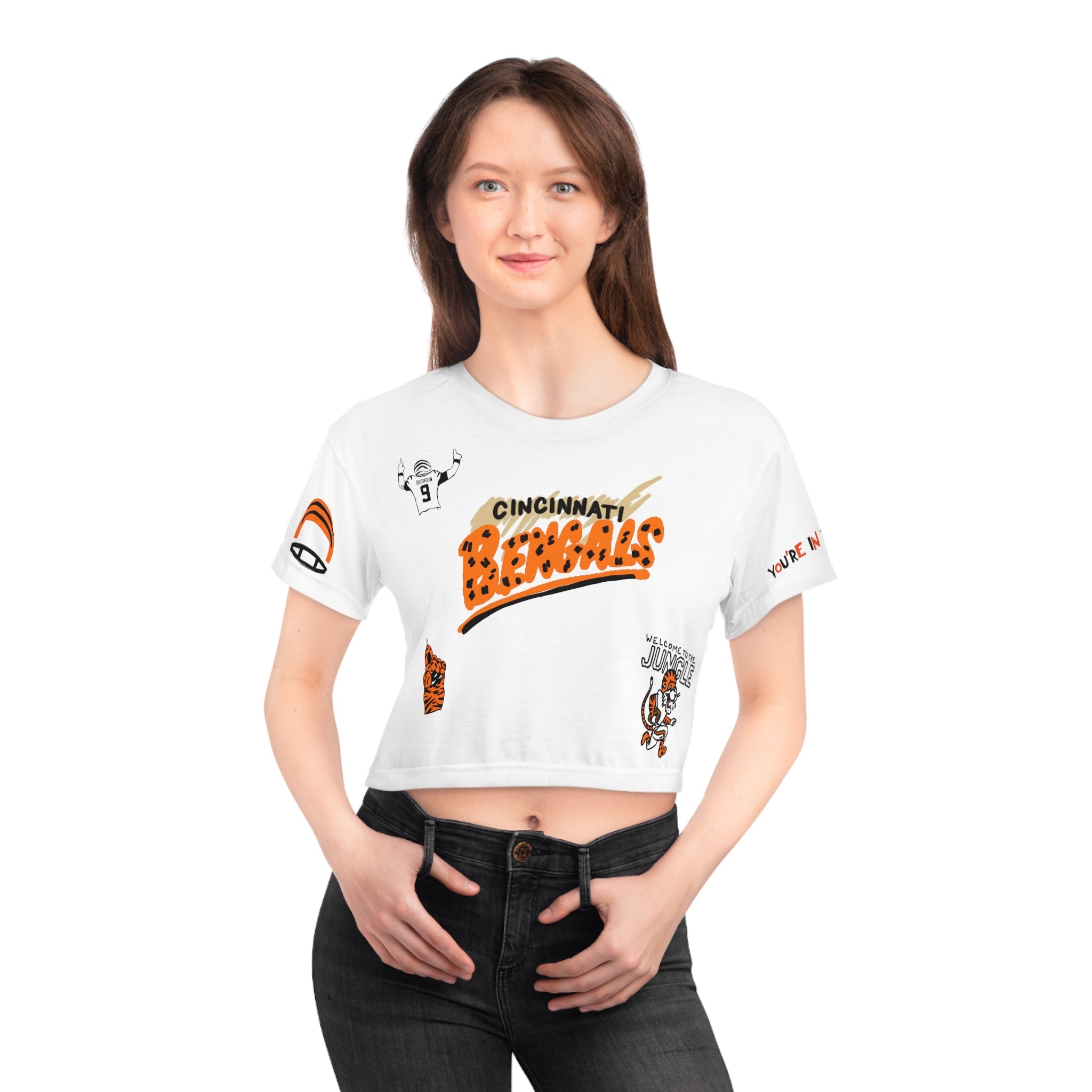 All Over Prints - Cincinnati Bengals Crop Tee - 4 DOTS