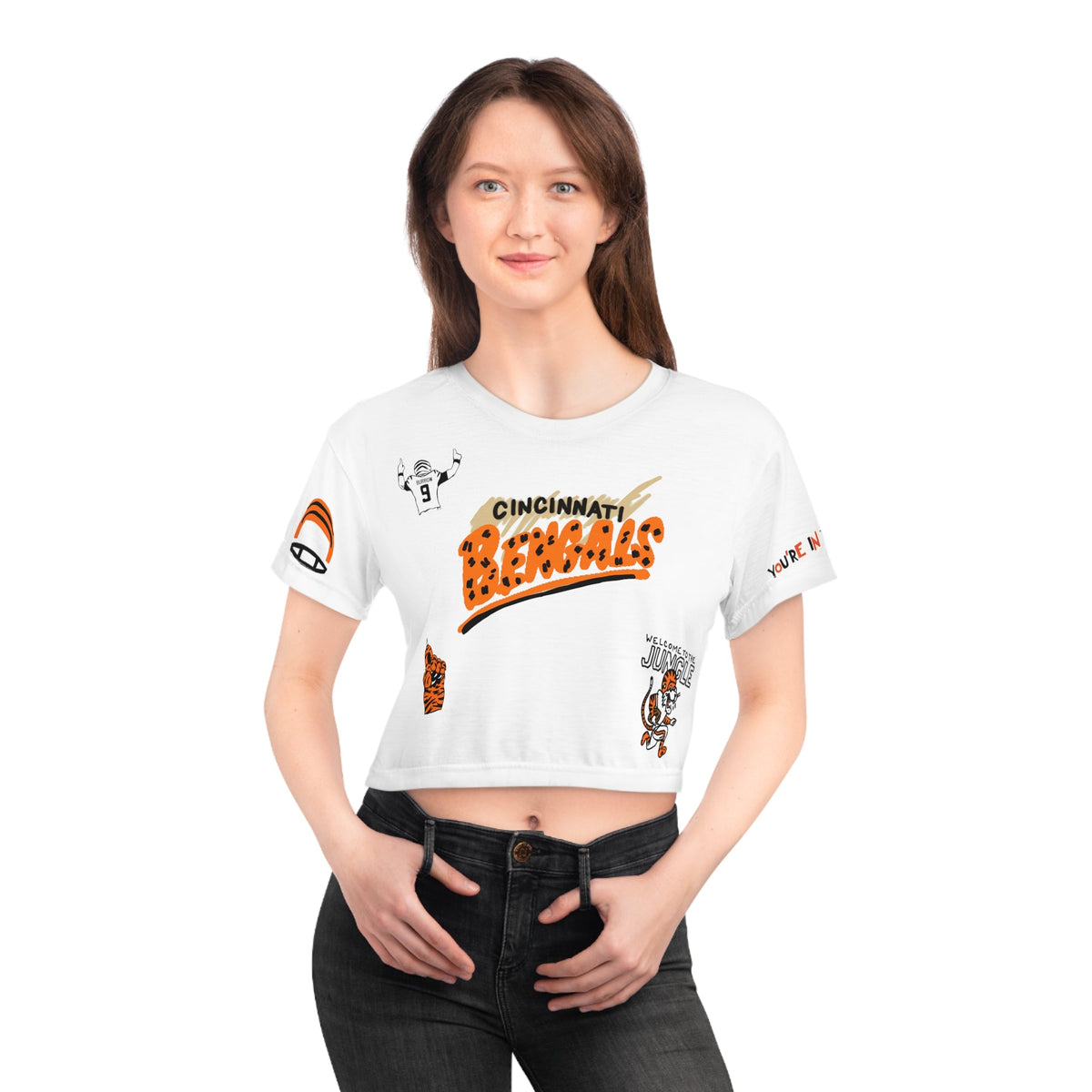 All Over Prints - Cincinnati Bengals Crop Tee - 4 DOTS
