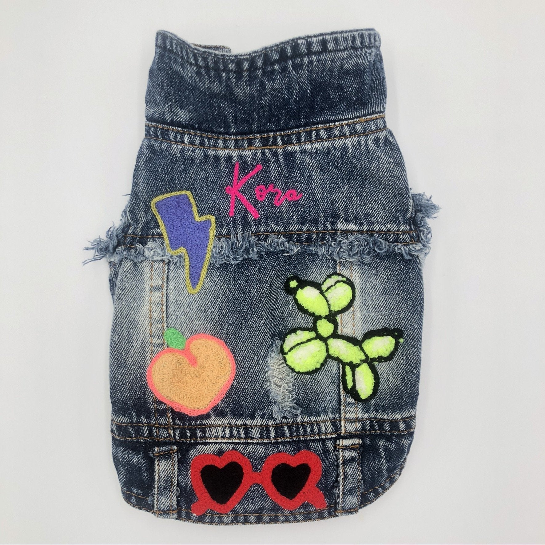 Pet Denim Jacket - Custom Embroidered Pet Denim Jacket - 4 DOTS