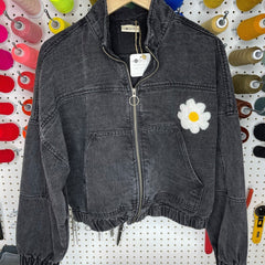 Denim Jacket - Flower Power Denim Jacket - 4 DOTS