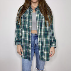 Flannel - L - Green/Yellow/Navy Flannel - 4 DOTS