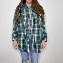 Flannel - L - Green/Yellow/Navy Flannel - 4 DOTS