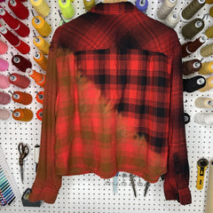 Denim Jacket - Medium - Red/Black Two-Toned Flannel - 4 DOTS