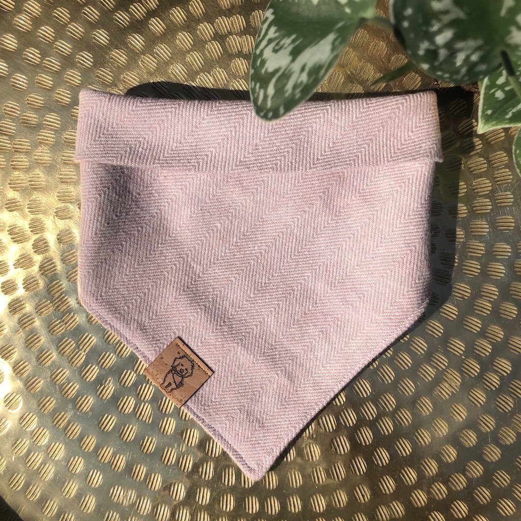 Bandana - Pastel Pink Herringbone - 4 DOTS