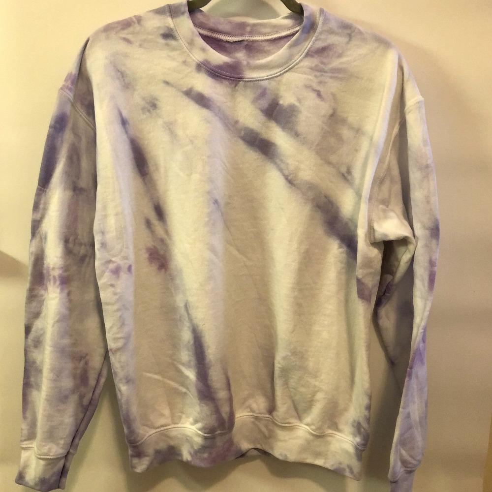 Crewneck Sweatshirt - Periwinkle Tie-Dye Crewneck - MD - 4 DOTS