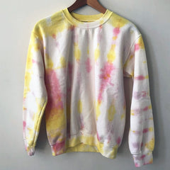 Crewneck Sweatshirt - Pink Lemonade Tie-Dye Crewneck - SM - 4 DOTS