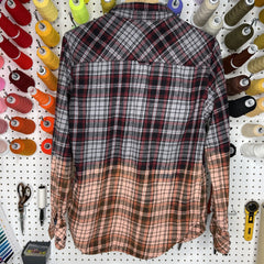 Flannel - Small - Black/Grey/Red Dip Dye Flannel - 4 DOTS