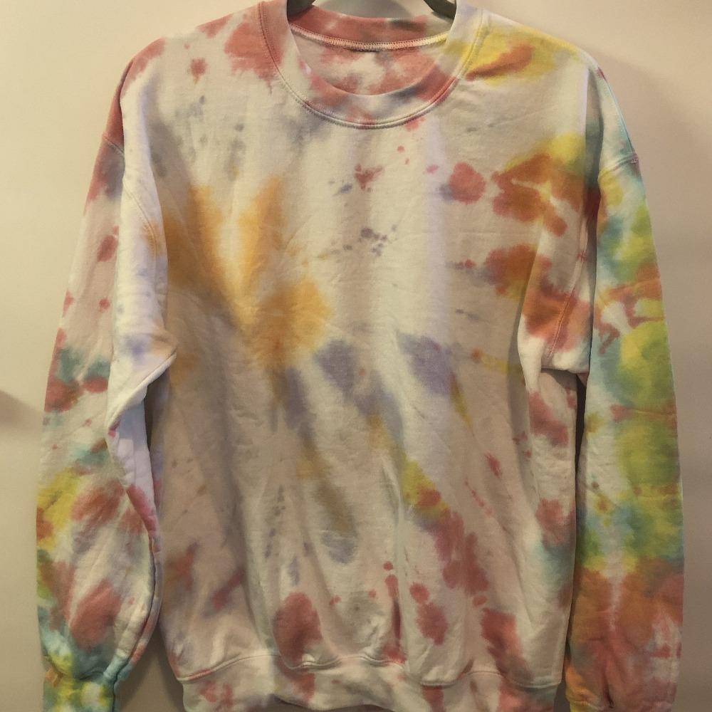 Crewneck Sweatshirt - Sweet Spectrum Tie-Dye Crewneck - MD - 4 DOTS