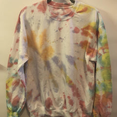 Crewneck Sweatshirt - Sweet Spectrum Tie-Dye Crewneck - MD - 4 DOTS