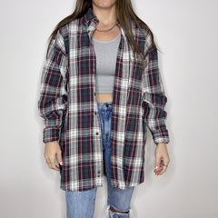 Flannel - XXL - Red/Green/White Button Up - 4 DOTS